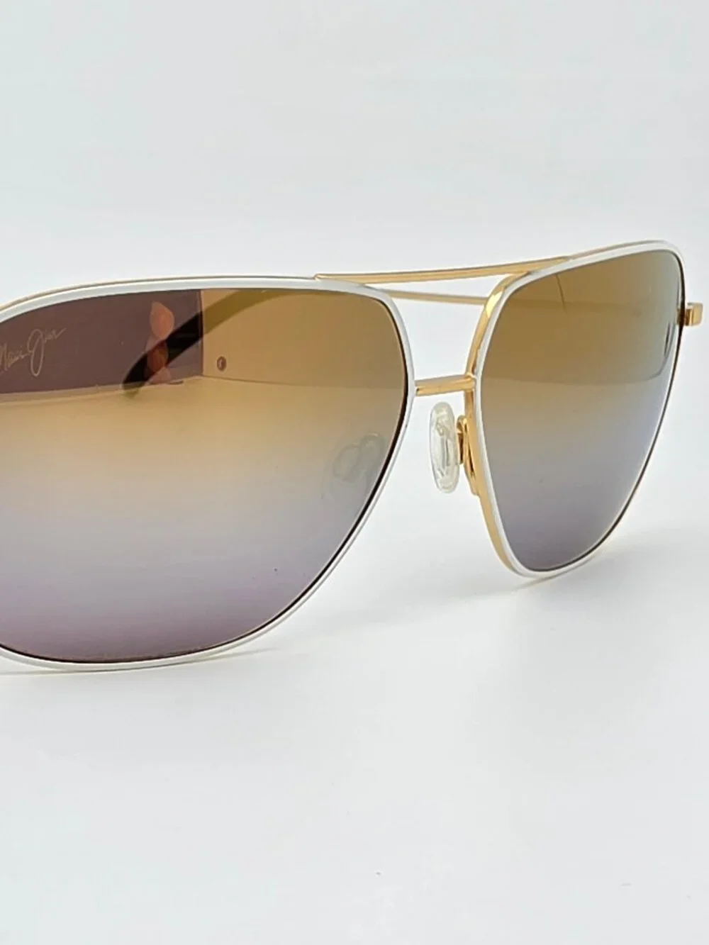 Maui Jim MJ778-05C Kami White Gold Frame Polarized Lens Aviator Sungalsses 62mm
